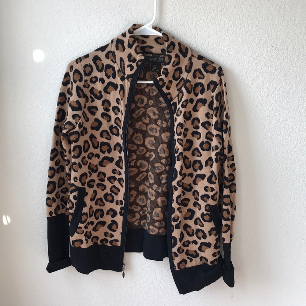 Rachel Zoe Leopard Print sweater jacket